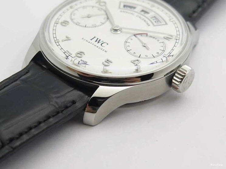 MIROTIME 0208 SportInspired Portuguese Real PR Real Annual Calendar IW503501 YLF 1:1 Best Edition White Dial On Leather Strap A 7241